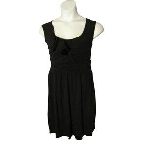 Ann Taylor LOFT M Black Knit Dress Ruffle Detail